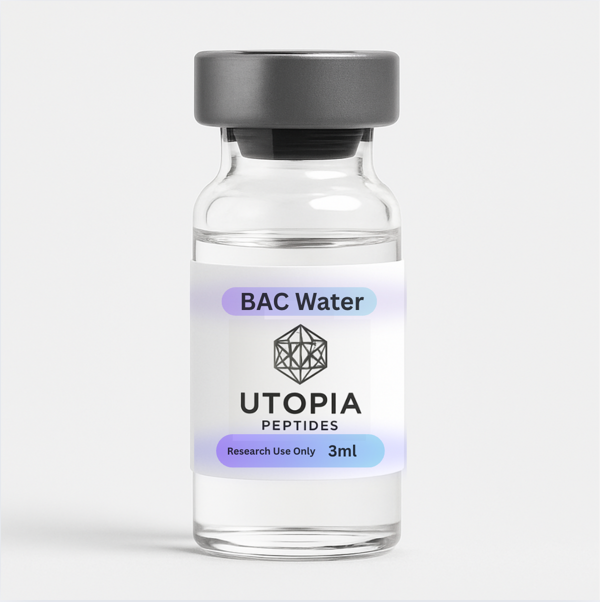 Bacteriostatic water 3ml and 10ml vials side by side